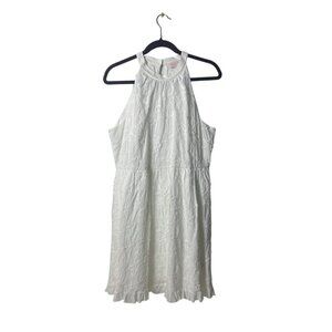 Ted Baker White Floral Embroidered Halter Dress Size 5